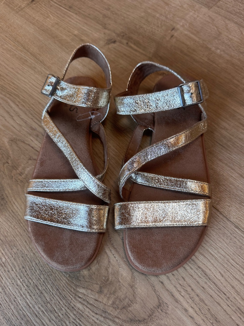 TOMS Kira Strappy Sandal Metallic Gold NWOT